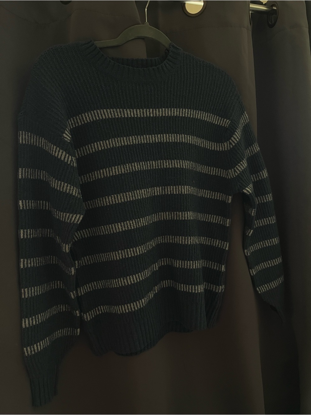 Classic Striped Crewneck Sweater - Dark Blue & White